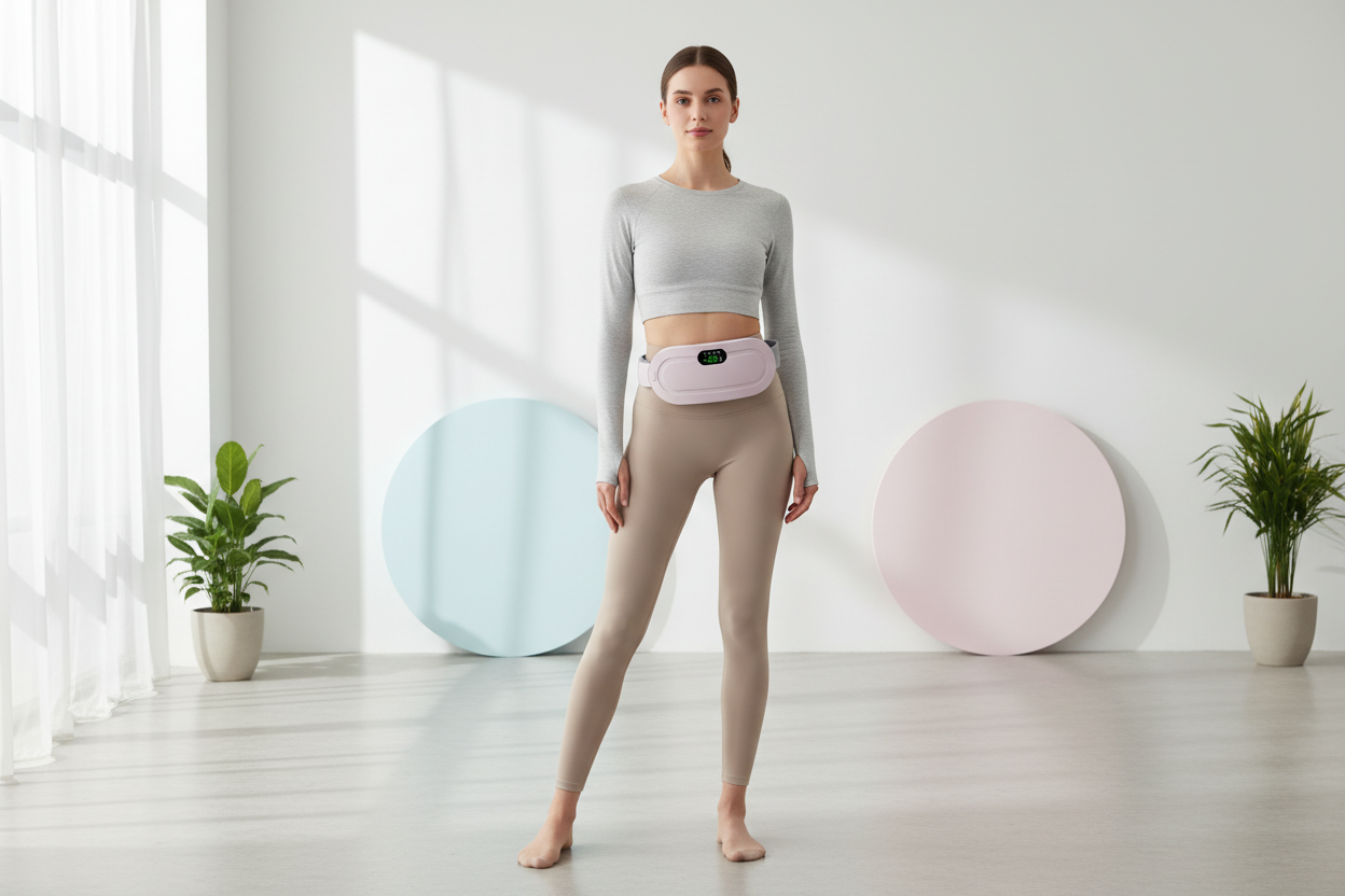 Cinturón de masaje en uso